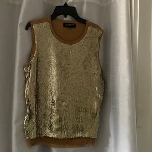 Gold sequin vest